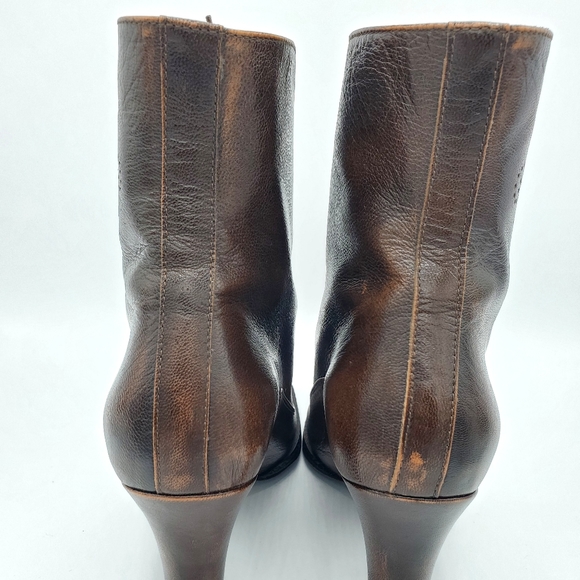 ESPACE ROBERT CLERGERIE BROWN LEATHER BOOTIES 7B - Picture 4 of 8